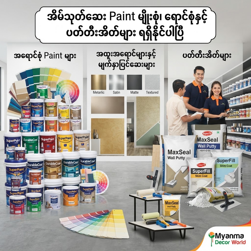 အိမ်သုတ်ဆေးမျိုးစုံ နှင့် ပတ်တီးအိတ်များ