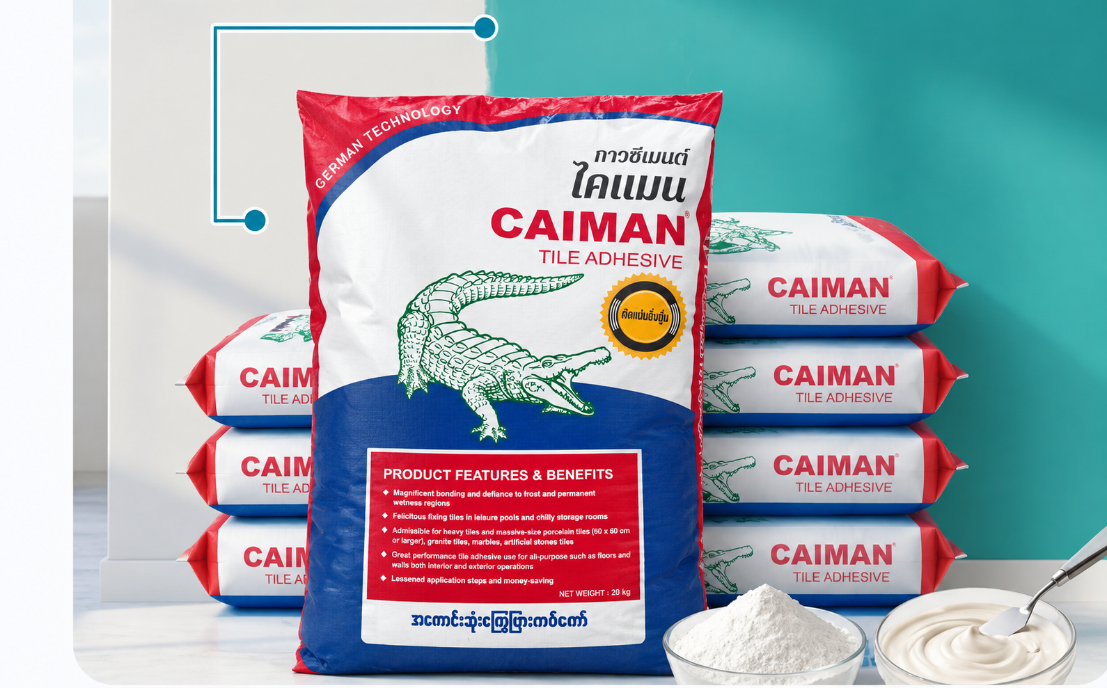Caiman ကြွေပြားကပ် မိကျောင်းကော်