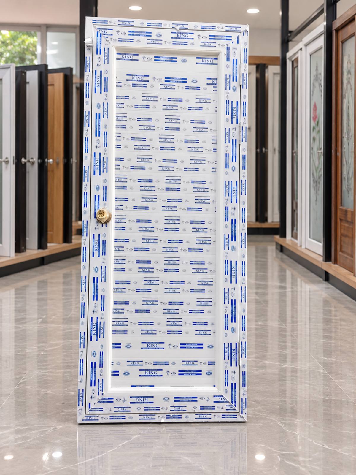 6' ×2'6" UPVC တံခါး (ဒိုးလော့ပါ)