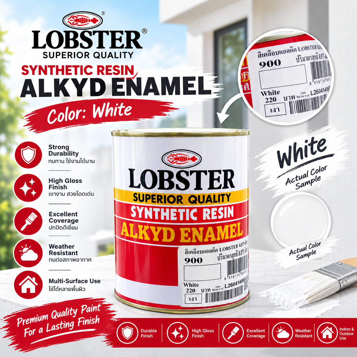 Lobster ဆီဆေး ကွာတား (900)အဖြူ