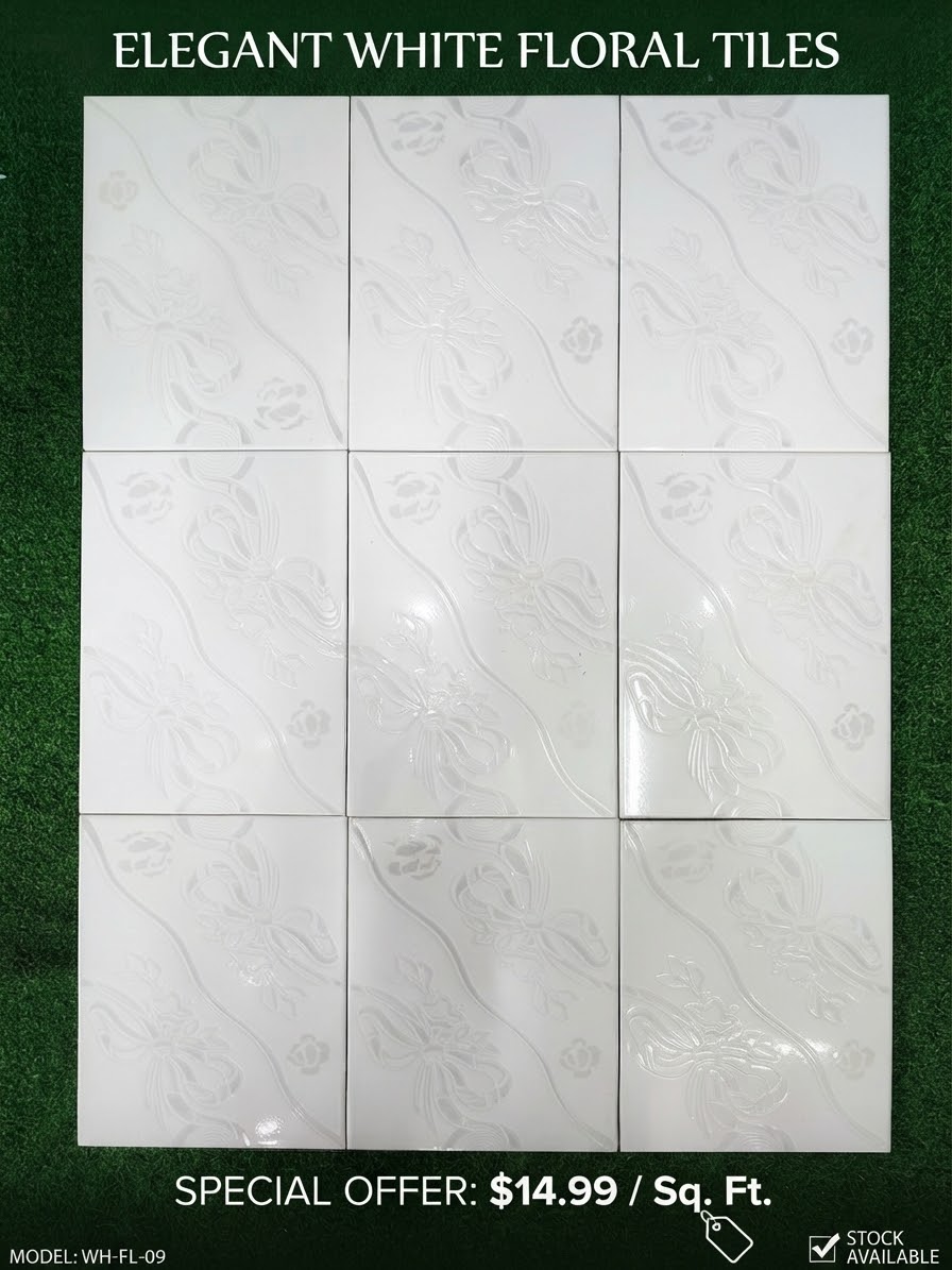 8"× 12" နံရံကပ်အဖြူကနုတ်ဒီဇိုင်းcode -no.A35
