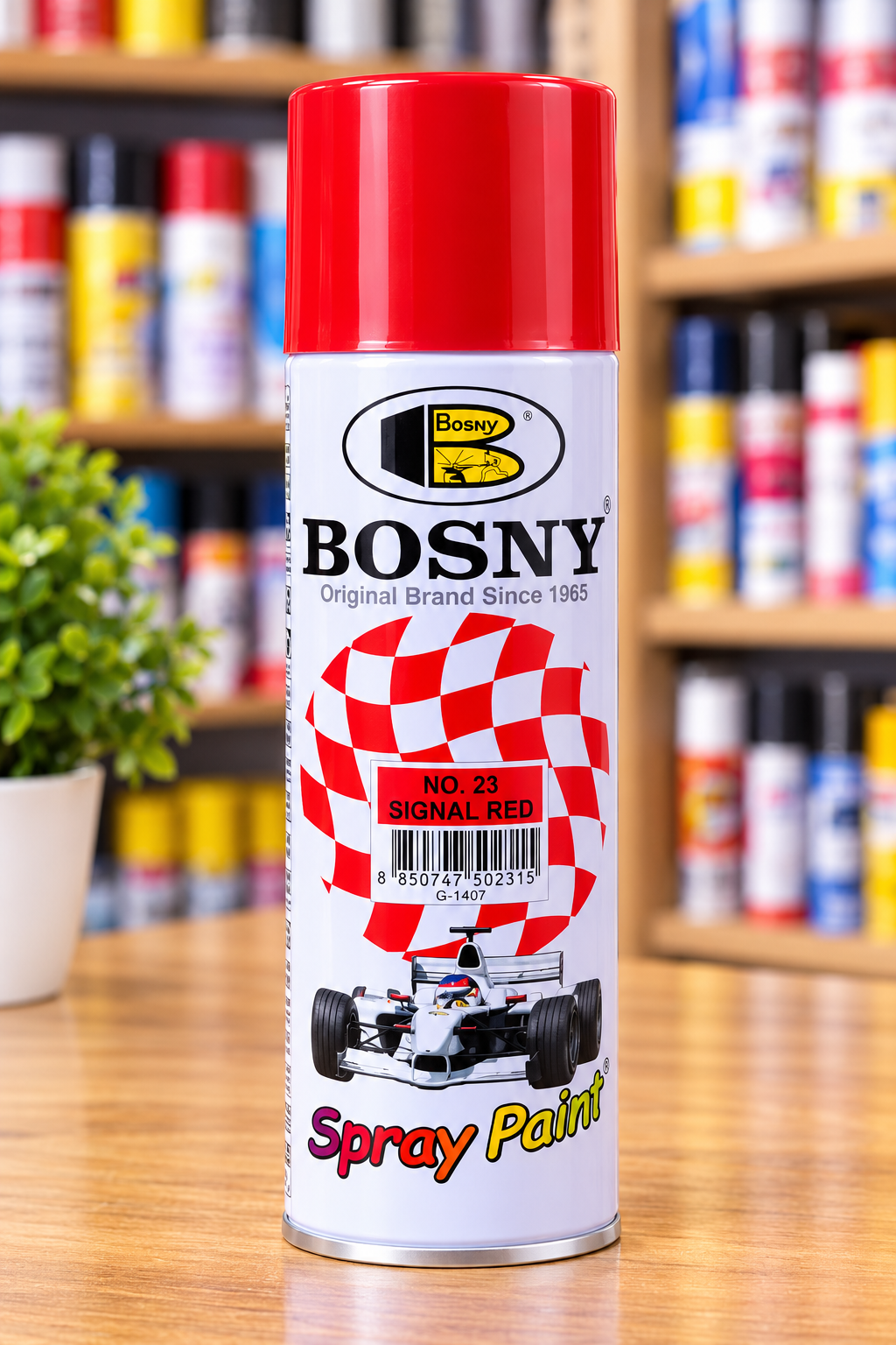 BOSNYမှုတ်ဆေး No. 23 Signal Red Spray Paint 🔴