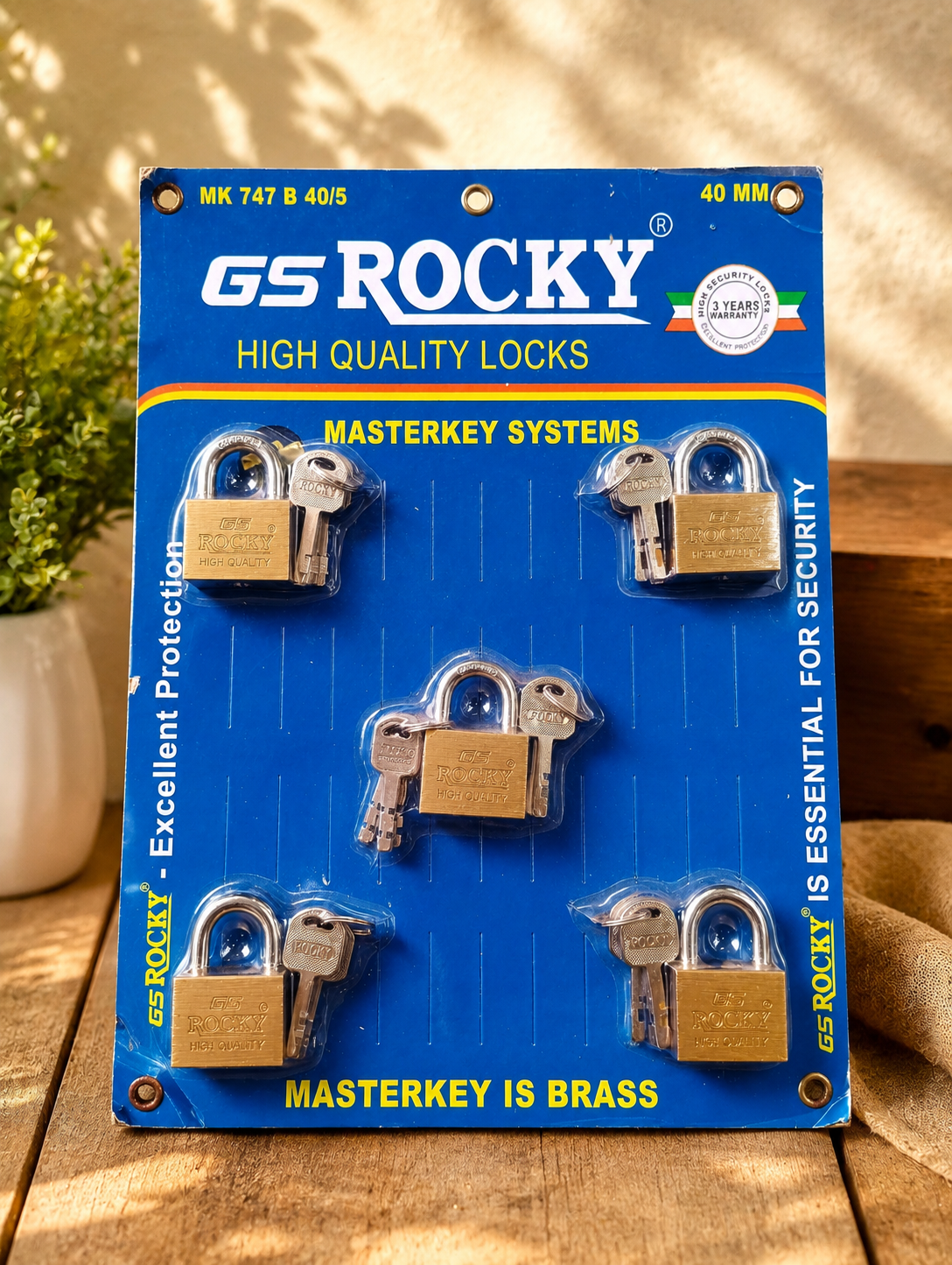 40mm (S) ROCKY သော့ (5)လုံးတွဲ