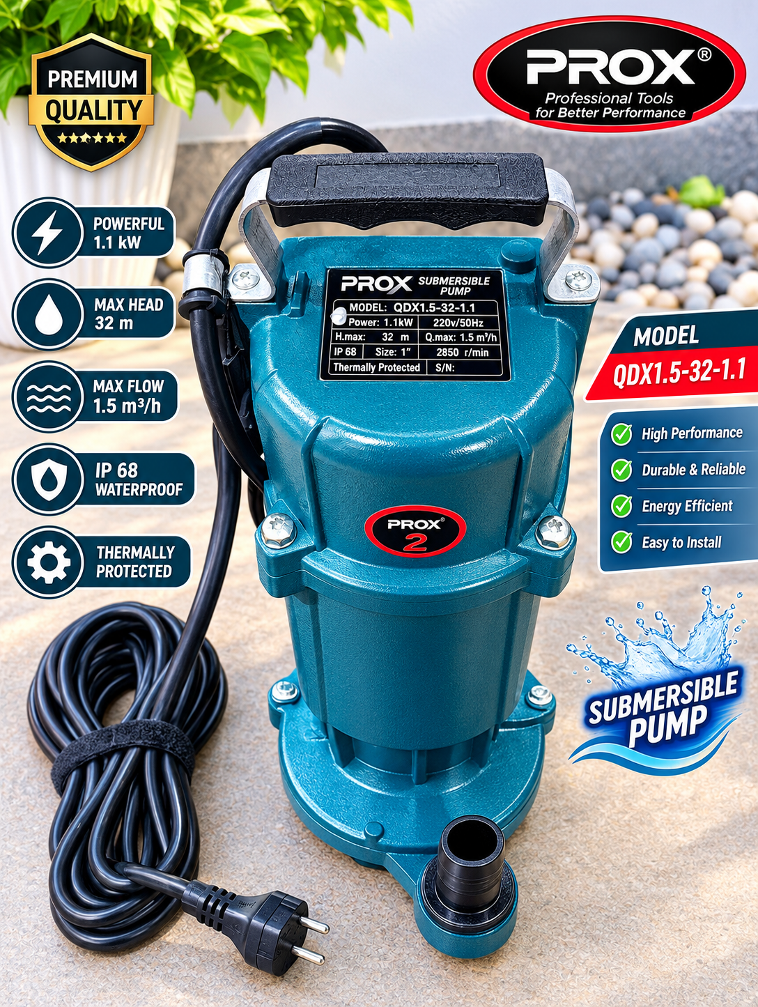 1.5Hp ရေမြှုပ်ပန့် Prox