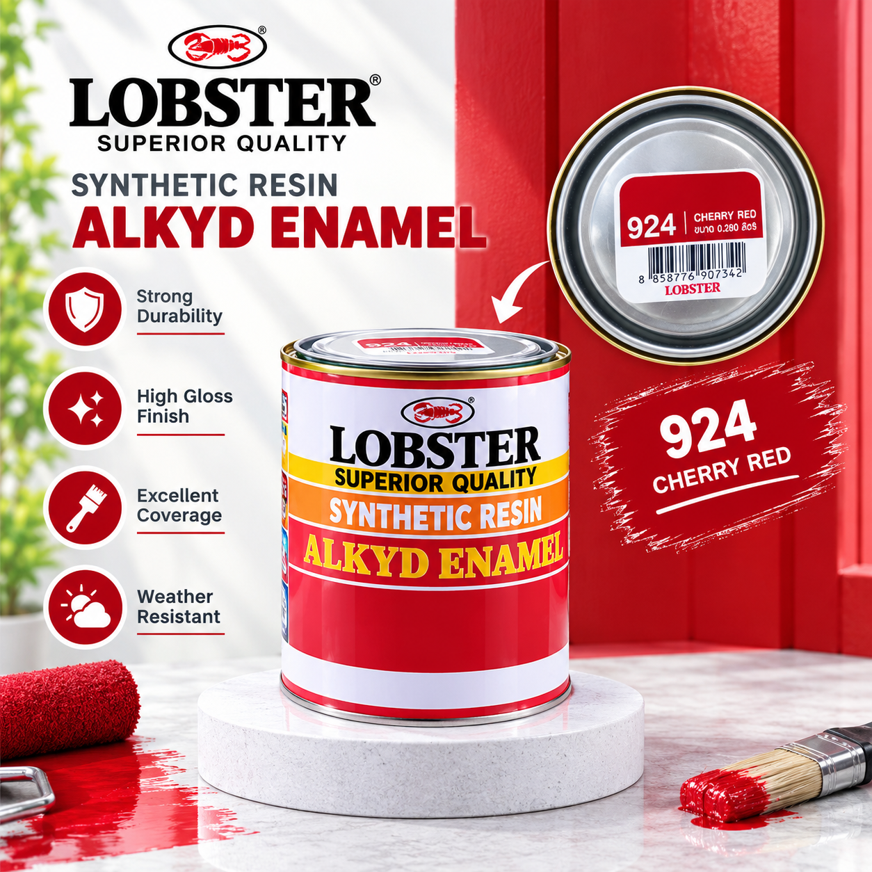 Lobster ဆီဆေး ပေါင်ဘူး (924)နီညို