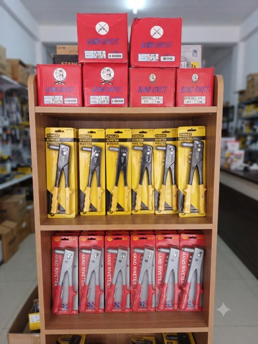 Rivet Gun နှင့် Rivet ဆံ အမျိုးမျိုး